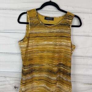 Kasper Women's Sleeveless Black and White Textured Knit Shell Tank Top A-11